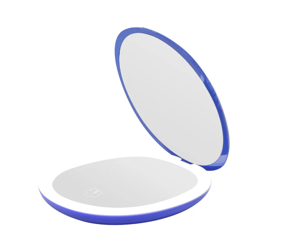 Impressions Vanity Sleepy Stitch LED Compact Mirror with Stitch Artwork and 3x Magnified Top Mirror