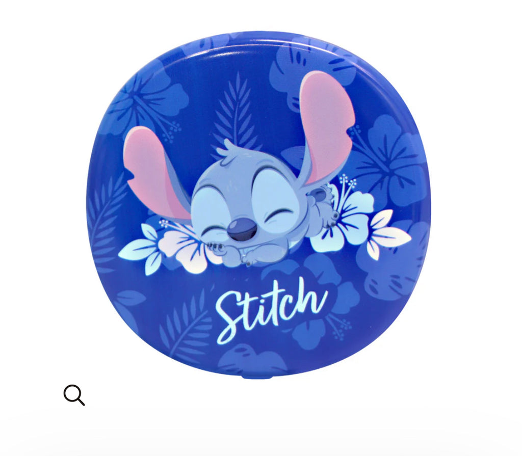 Impressions Vanity Sleepy Stitch LED Compact Mirror with Stitch Artwork and 3x Magnified Top Mirror